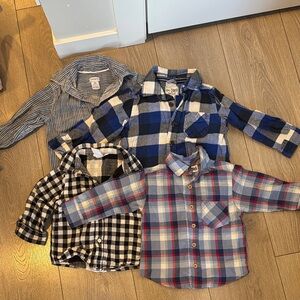Kids Plaid and Striped Shirts Set